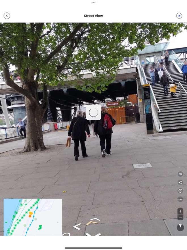 Country walk street view with mini map